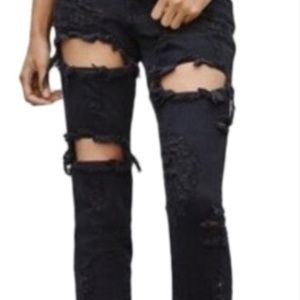 One Teaspoon Black Distressed Trashed Freebirds